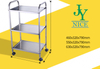 Chariot utilitaire robuste pour outils de stockage d'entrepôt à 2 niveaux, chariot médical d'anesthésie en acier inoxydable à 3 couches pour hôpital