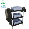 Livraison de repas d'hôtel 3 couches chariot de nourriture avec boîte à couverts cuisine de cantine quatre roues chariot utilitaire de Service en plastique gris noir
