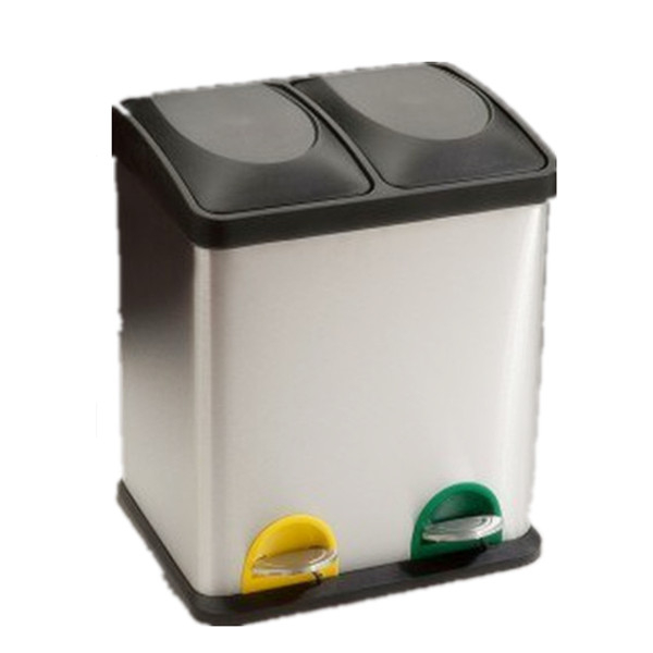 Poubelle à Double poubelle avec pédale, poubelle en acier inoxydable