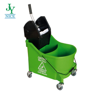 46 pintes.Presse latérale en plastique vert de haute qualité, essoreuse de nettoyage, seau de vadrouille robuste pour lieux publics