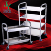 Chariot utilitaire robuste pour outils de stockage d'entrepôt à 2 niveaux, chariot médical d'anesthésie en acier inoxydable à 3 couches pour hôpital