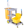 Chariot de conciergerie propre avec seau à vadrouille, chariot de nettoyage d'hôtel