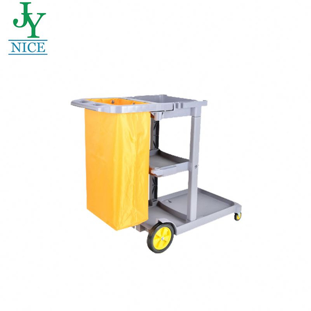 Chariot de nettoyage de ménage d'hôtel commercial avec fournitures de conciergerie, chariot de concierge de Service hospitalier