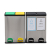 Recyclage Double poubelle de cuisine poubelle en bois poubelle de cuisine en acier inoxydable
