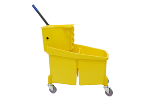  Seau de vadrouille à double baignoire rotatif à pression plate en plastique microfibre à rotation 360