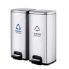 Recyclage Double poubelle de cuisine poubelle en bois poubelle de cuisine en acier inoxydable